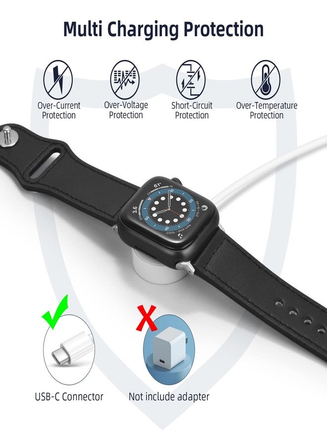 كابل شحن ساعة Vertebraid USB-C متوافق مع ساعة Apple Watch: كابل شحن مغناطيسي متوافق مع سلسلة iWatch 10/9/8/7/6/5/4/3/2/1/SE/SE2، سلك شحن من النوع C للسفر، بطول 1.4 متر - Image 5